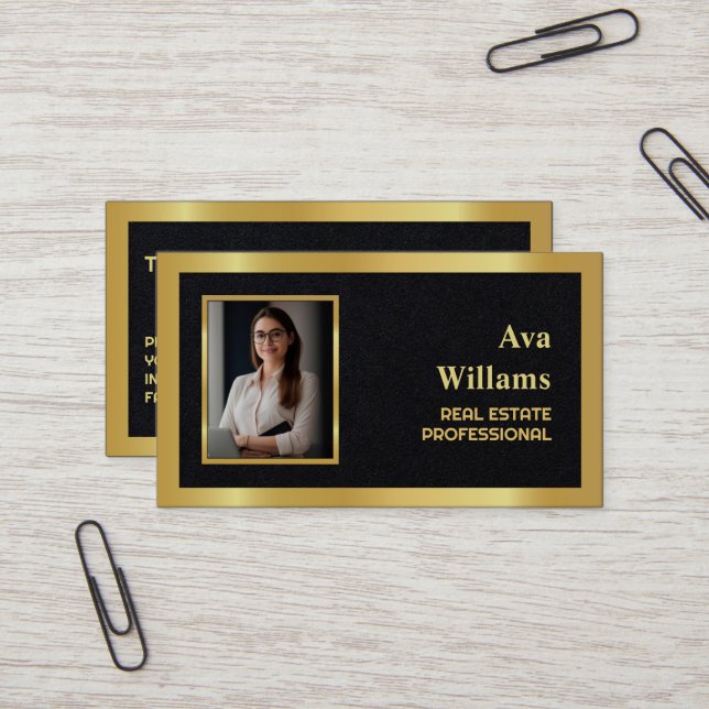 Luxury Real Estate Agent Premium Business Card (Front/Back In Situ)