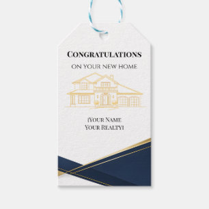 Luxury Realtor Closing Gift Tag Navy Gold