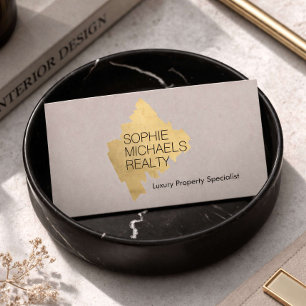 Luxury Realtor Real Estate Gold Modern  Business Card