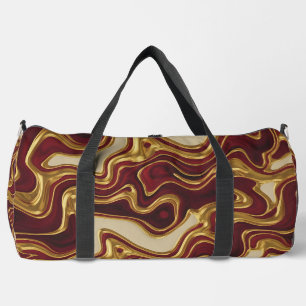 Luxury Red and Gold Baroque Swirl Gym All-Over Pr  Duffle Bag