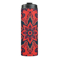 Luxury Red Blue Ornate Persian Medallion Pattern