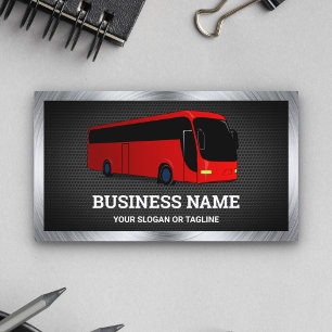 Luxury Red Bus Sightseeing Tours Travel Agent Business Card