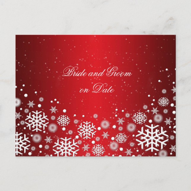 Luxury Red Christmas Spirit Save date card (Front)
