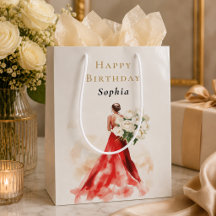 Luxury Red Dress Birthday Gift Bag