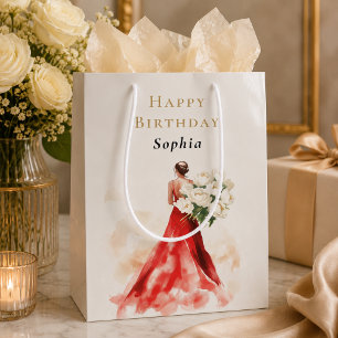 Luxury Red Dress Birthday Gift Bag