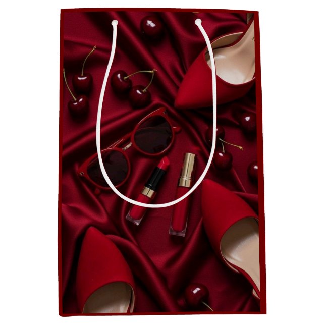 Luxury Red Fashion Gift Bag (Front)