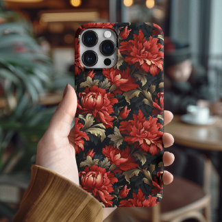 Luxury Red Floral Peony Gift for Girlfriend  iPhone 16 Pro Case