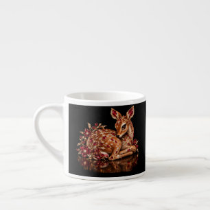 Luxury Red Gold Deer Art Espresso Cup