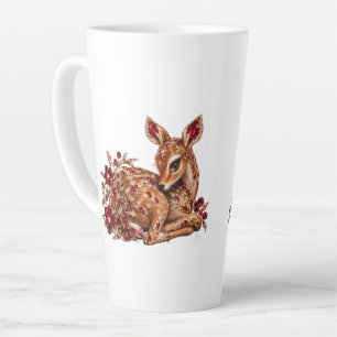 Luxury Red Gold Deer Art Latte Mug
