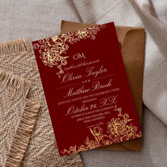 Luxury Red & Gold Garden Floral Elegant Wedding  (Creator Uploaded)