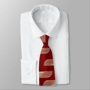 Luxury red & Gold Geometric Men's Necktie – Eleg
