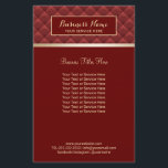 Luxury Red Quilted Modern Gold Beauty Salon Spa Flyer<br><div class="desc">Luxury Red Quilted Modern Gold Beauty Salon Spa Brochures.</div>