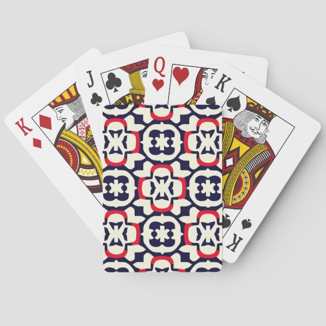 Luxury Red White and Blue Playing Cards (Back)