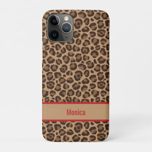 Luxury Red with Leopard Print iphone case