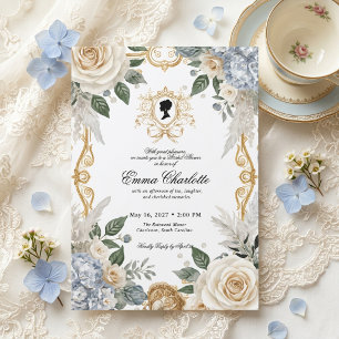 Luxury Regency Winter Tea Party bridal shower Invitation