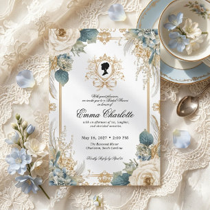 Luxury Regency Winter Tea Party bridal shower Invitation