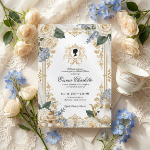 Luxury Regency Winter Tea Party bridal shower Invitation