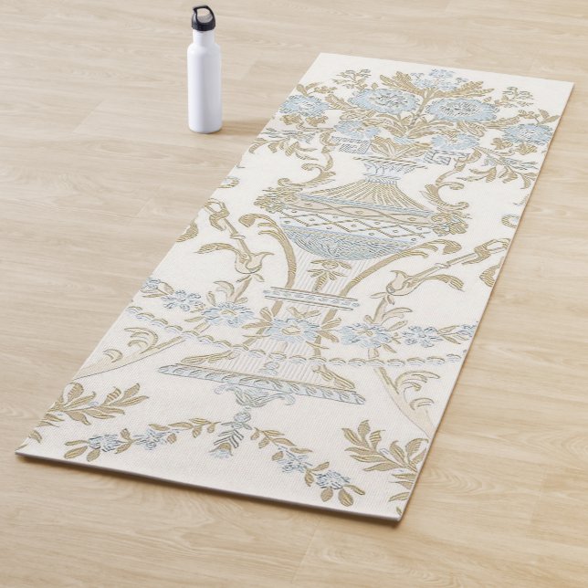Luxury Regina White Classic Floral Yoga Mat (In Situ)