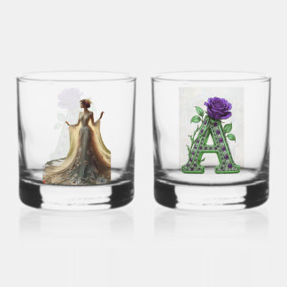 Luxury Rocks Glass Set - Personalised Monogram A