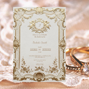 Luxury Rococo Elegant French Lace Bridal Shower Invitation
