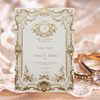Luxury Rococo Elegant French Lace Bridal Shower Invitation