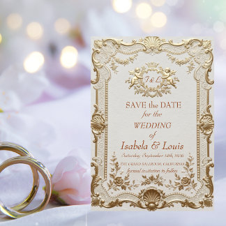 Luxury Rococo Elegant French Lace Wedding Save The Date