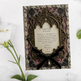 Luxury Rococo Victorian Lace Gothic Wedding  Thank You Card