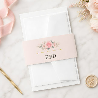Luxury Rococo Wedding Invitation Belly Band