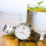 Luxury romantic couple monogram wedding keepsake  watch<br><div class="desc">Couple’s Names with Initials & Wedding Date – A Timeless Keepsake Celebrate love with this Personalized Couple’s Names Watch, a beautifully crafted custom timepiece designed to commemorate special moments. Featuring your custom names, initials, and wedding date, this elegant watch is a sentimental keepsake for weddings, anniversaries, or romantic occasions. With...</div>