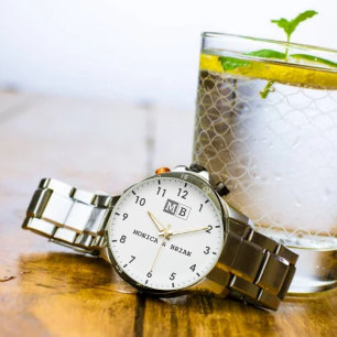 Luxury romantic couple monogram wedding keepsake watch