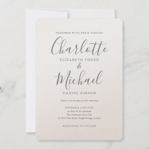 Luxury Romantic Elegant Signature Script Wedding Invitation