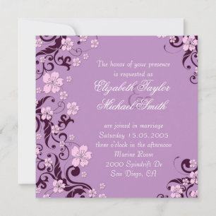 Luxury Romantic Floral Lavender Wedding Invite