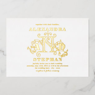 Luxury Romantic Flourish Calligraphy Wedding Gold