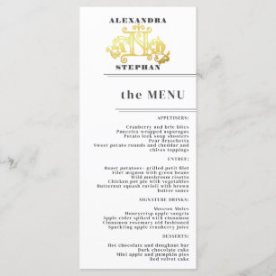 Luxury Romantic Flourish Calligraphy Wedding Gold Menu