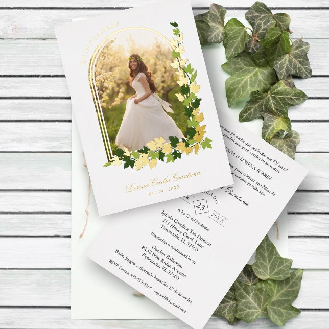 Luxury Romantic Ivy Arch Spanish Quinceañera Photo (Creator Uploaded)