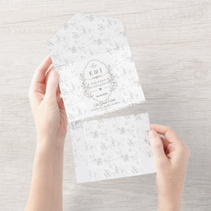 Luxury Romantic Wedding Celebration Design All In One Invitation