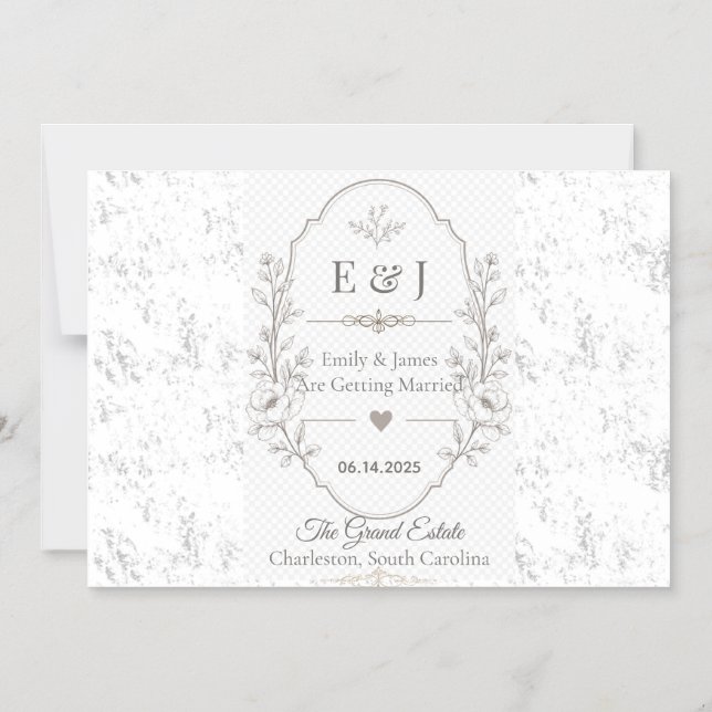 Luxury Romantic Wedding Celebration Design Magnetic Invitation (Front)