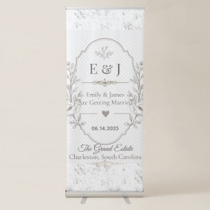 Luxury Romantic Wedding Celebration Design Retractable Banner
