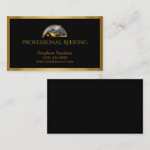 Luxury Roofing Gold Black Construction Business Card