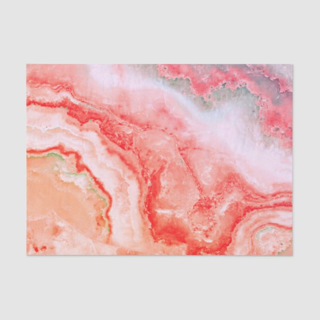 Luxury Rose Gold Blush Mineral Agate Tissue Paper (Front)
