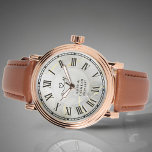 Luxury Rose Gold & Brown Leather Men's Watch<br><div class="desc">Luxury Rose Gold & Brown Leather Men's Watch | Personalised Marble Roman Numeral Keepsake for Husband or Groom. The Heirloom Gift: Personalised Marble Dial Watch for Him: Stop searching for an ordinary gift! You've found the ultimate luxury keepsake designed to honour the man who means everything, making it the perfect...</div>