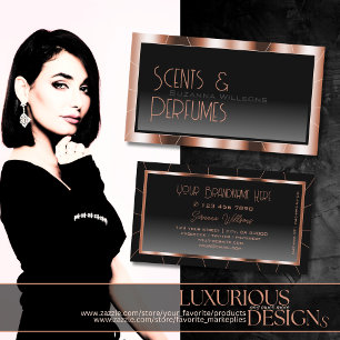 Luxury Rose Gold Chic Black Gradient Glamourous Business Card