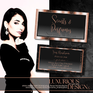 Luxury Rose Gold Chic Black Gradient Stylish Luxe Business Card