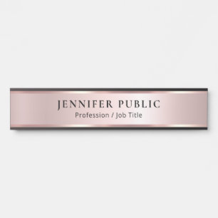 Luxury Rose Gold Custom Elegant Modern Template Door Sign