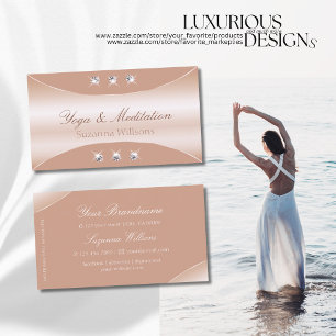 Luxury Rose Gold Decor with Sparkle Jewels Business Card