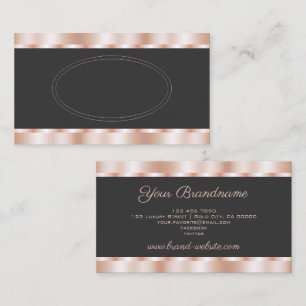 Luxury Rose Gold Effect and Dark Grey Professional Business Card