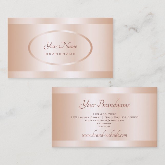 Luxury Rose Gold Effect Professional and Stylish Business Card (Front/Back)