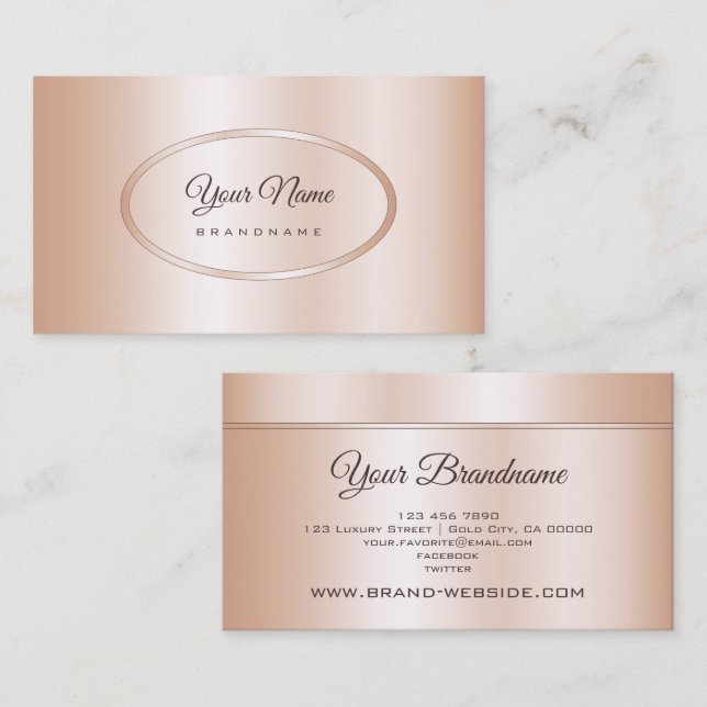 Luxury Rose Gold Effect Professional and Trendy Business Card (Front/Back)