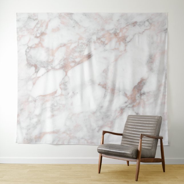 Luxury rose-gold faux marble texture tapestry (In Situ (Horizontal))