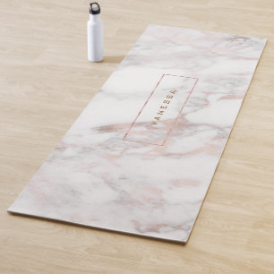 Luxury rose-gold faux marble yoga mat